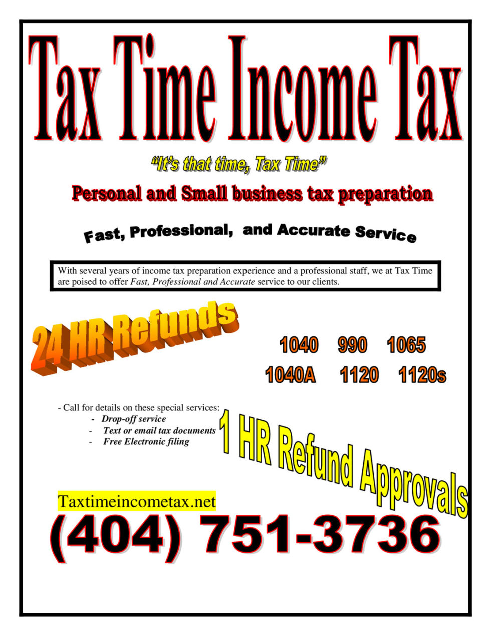 Tax Time Income Tax - We have the capabilities to complete most income ...